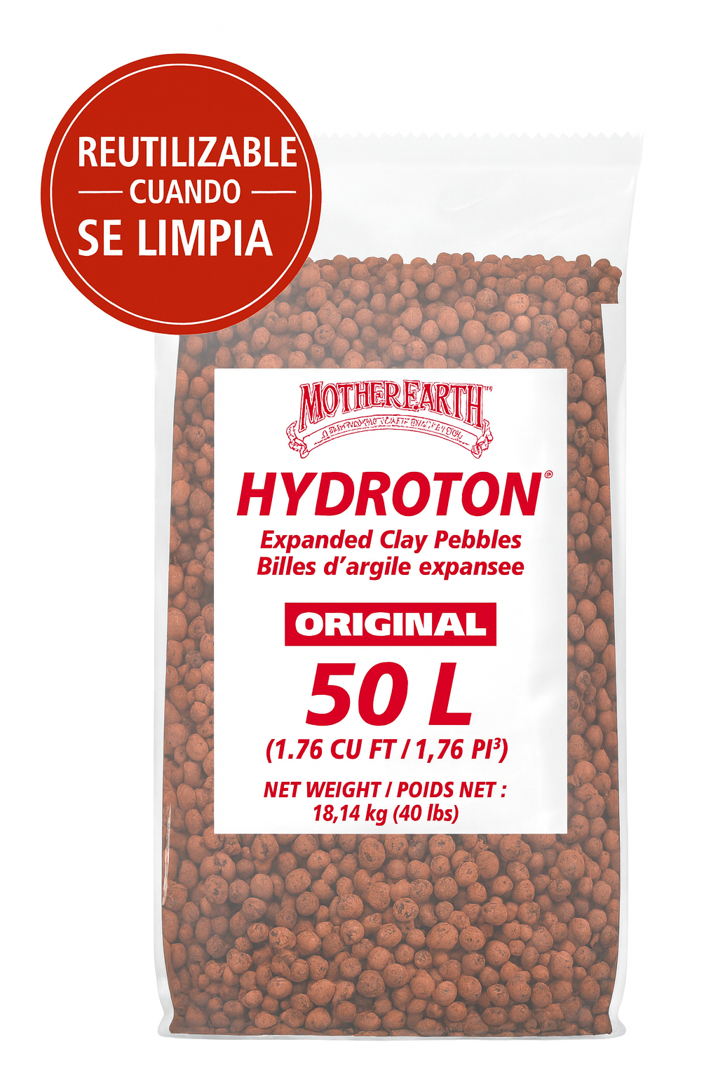 Hydroton 50L Mother Earth – Arcilla expandida