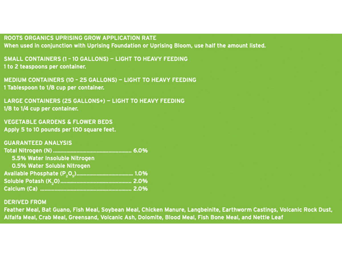 Roots Organics - Uprising Grow Marihuana cannabis Bloom Organico Shop