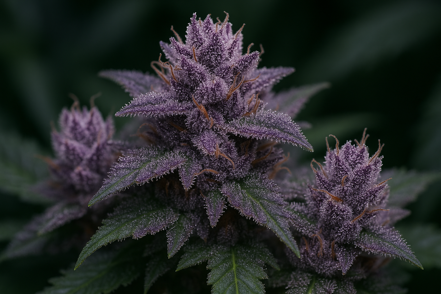Purple Bud photography professional lighting indoor garden type indica, with nice trichomes