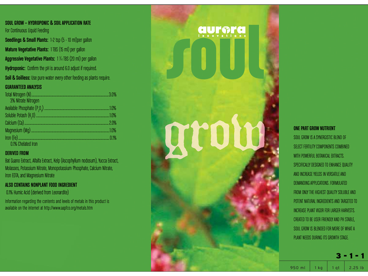 Roots Organics - Soul - Bloom - Aurora Innovation México Shop Organico Grow